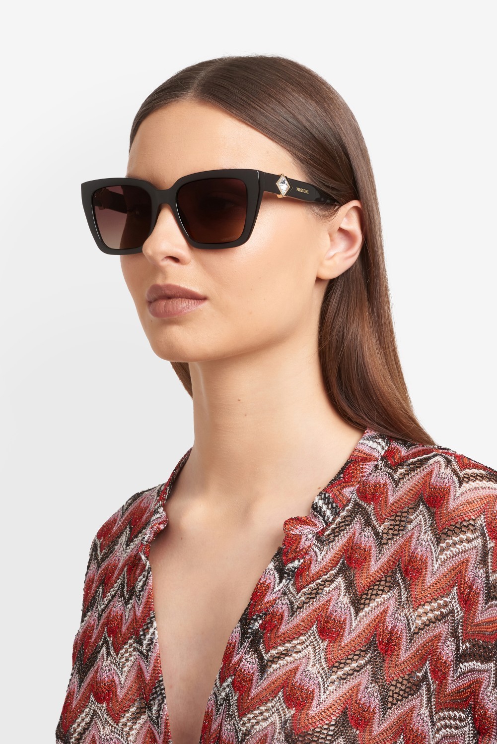 Occhiali da sole Missoni Mis 0253/S 208298 807 HA colore black forma quadrato lenti brown shaded