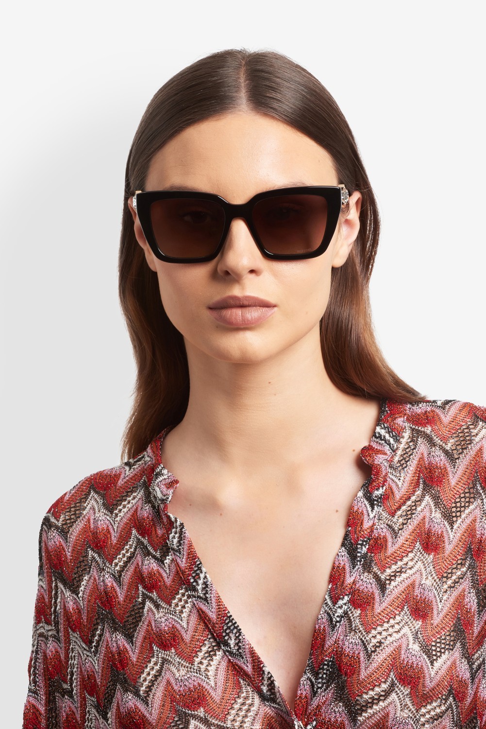 Occhiali da sole Missoni Mis 0253/S 208298 807 HA colore black forma quadrato lenti brown shaded