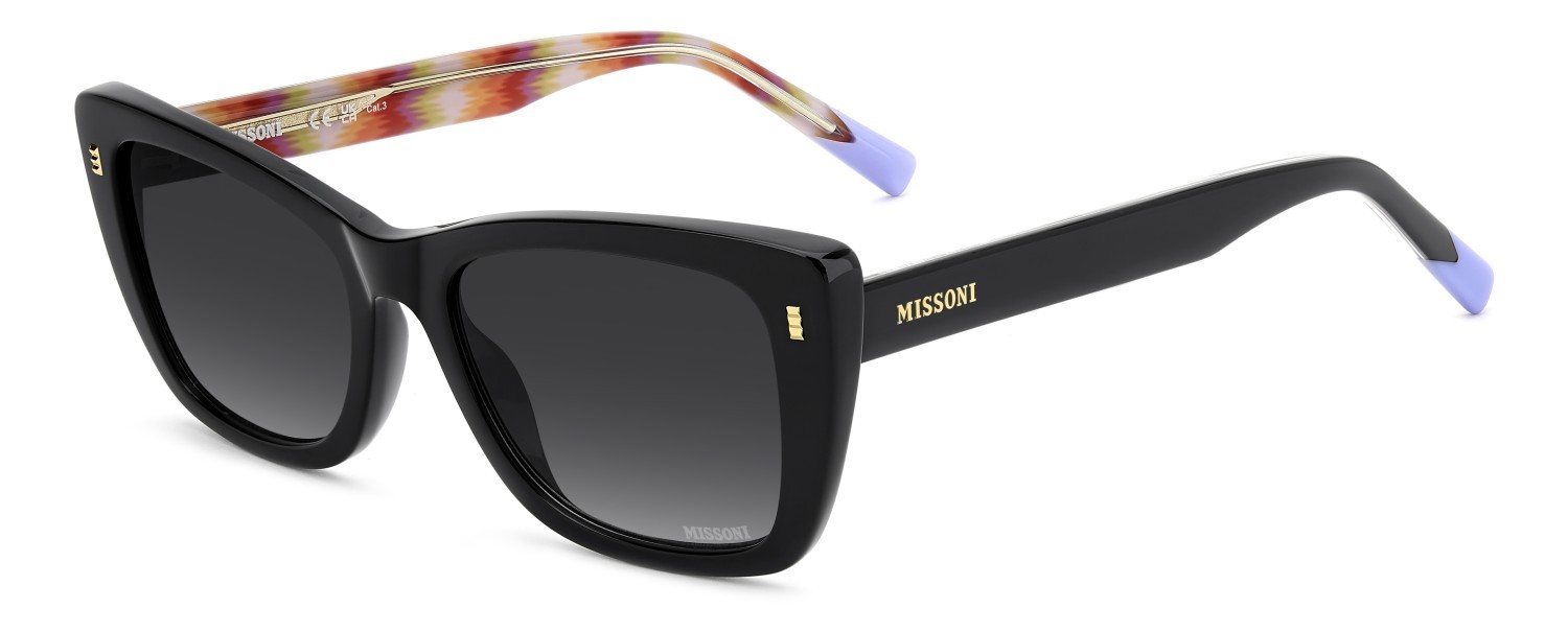 Occhiali da sole Missoni Mis 0256/S 208299 807 9O colore black forma rettangolare lenti dark grey shaded