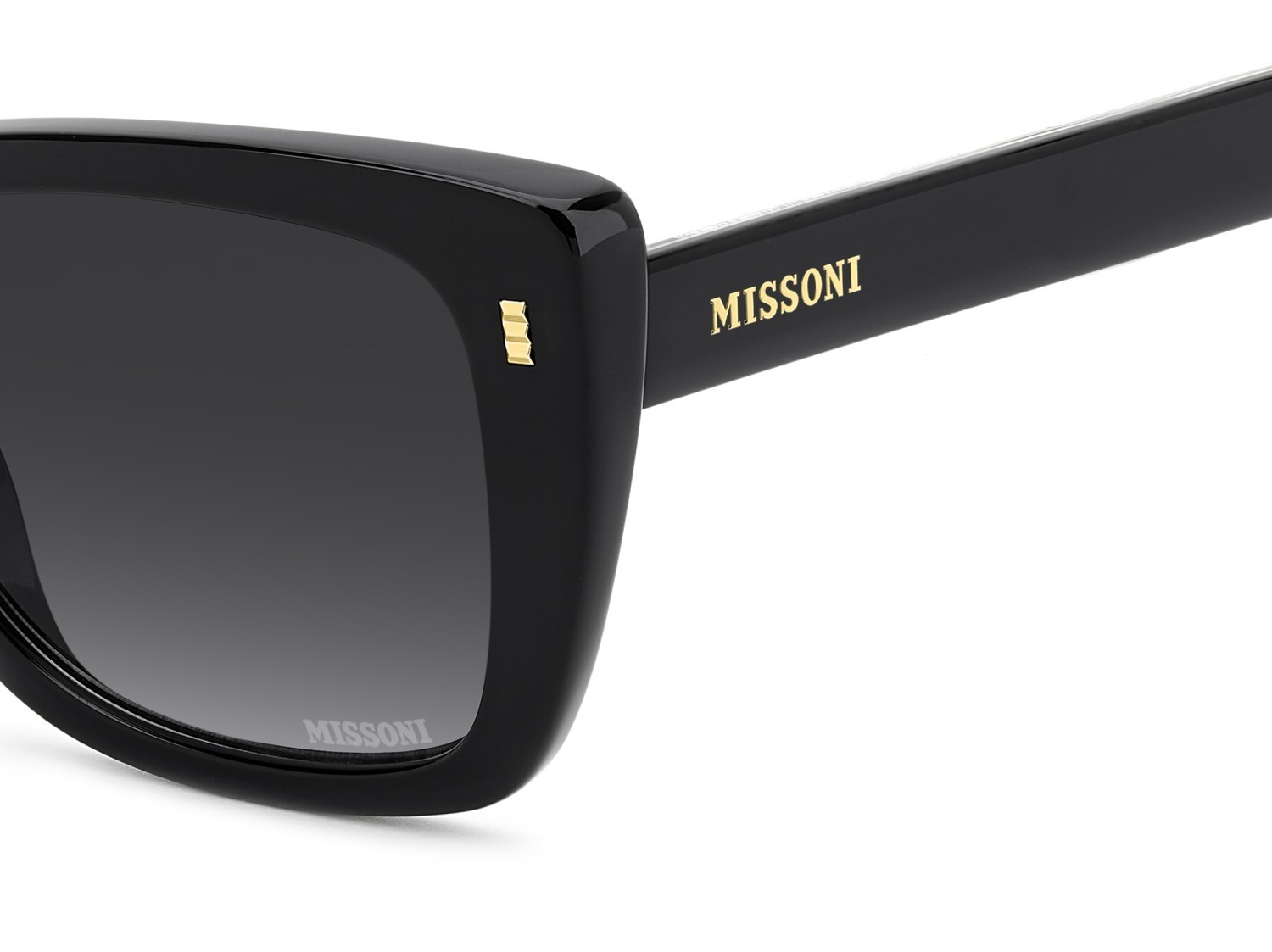 Occhiali da sole Missoni Mis 0256/S 208299 807 9O colore black forma rettangolare lenti dark grey shaded