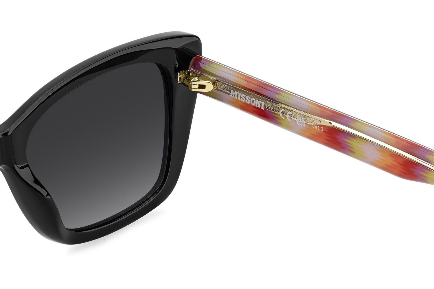 Occhiali da sole Missoni Mis 0256/S 208299 807 9O colore black forma rettangolare lenti dark grey shaded