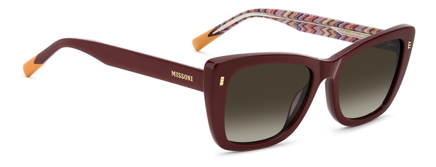 Occhiali da sole Missoni Mis 0256/S 208299 LHF HA colore burgundy 2 forma rettangolare lenti brown shaded