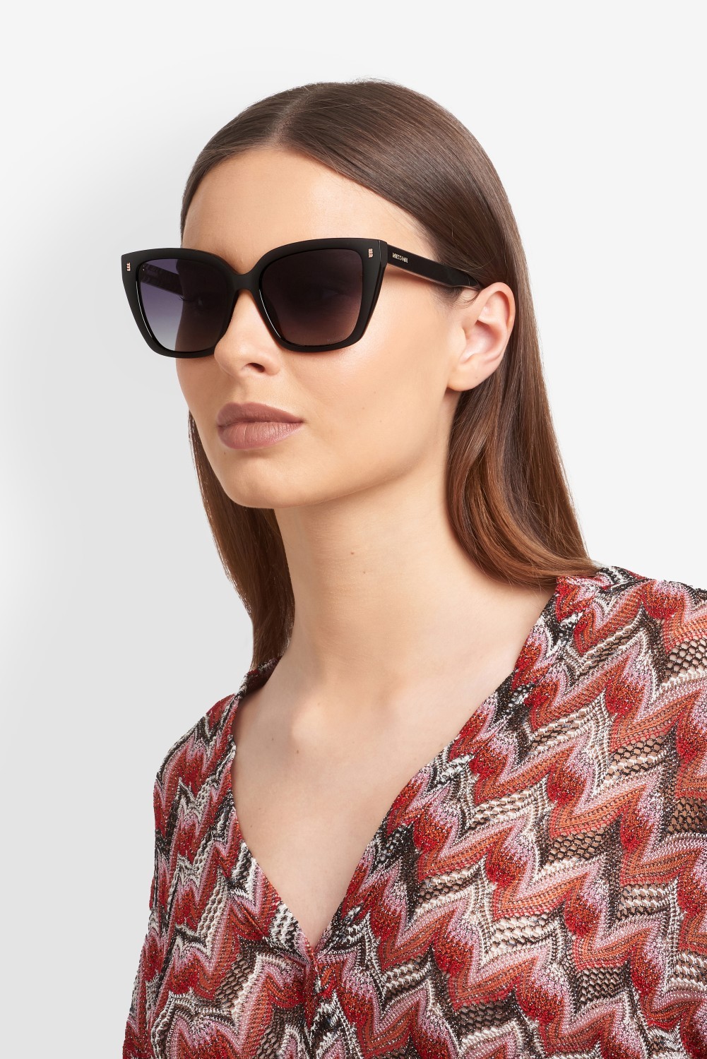 Occhiali da sole Missoni Mis 0257/S 208300 807 9O colore black forma cat eye lenti dark grey shaded