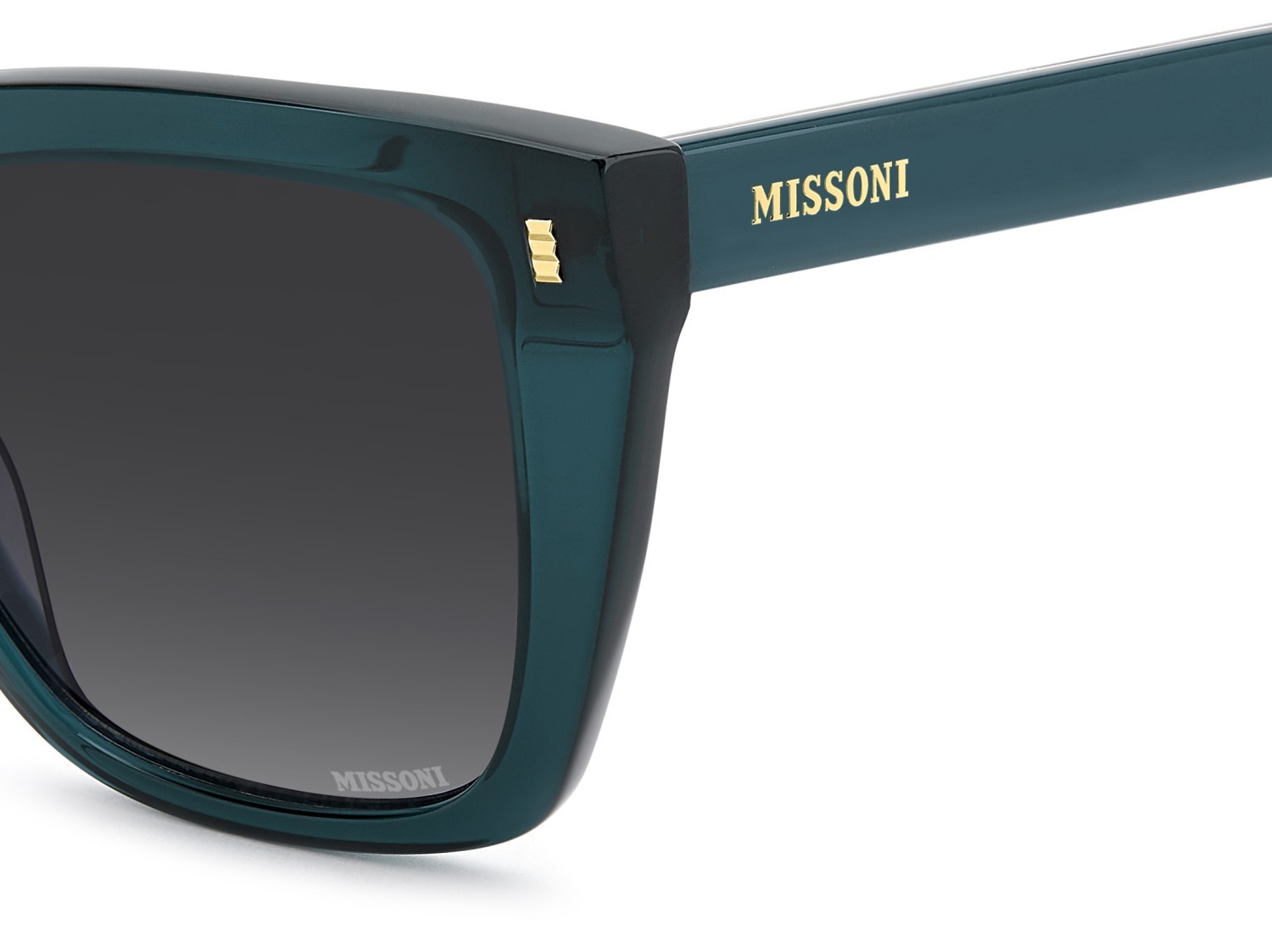 Occhiali da sole Missoni Mis 0257/S 208300 ZI9 9O colore teal forma cat eye lenti dark grey shaded
