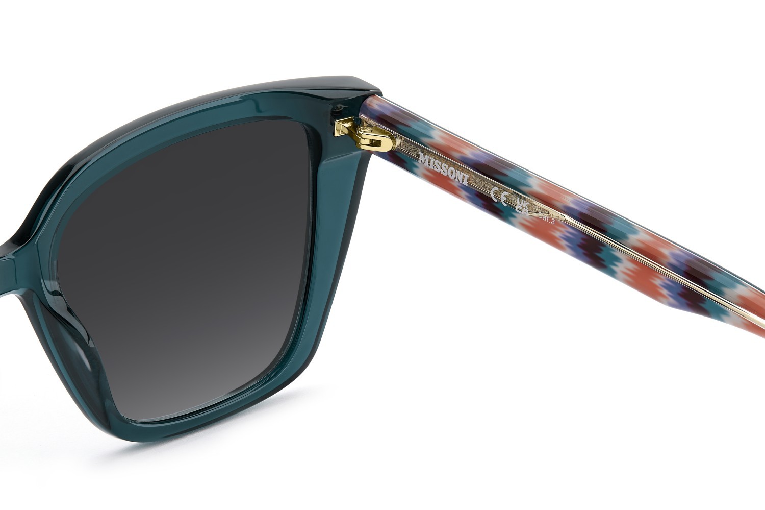 Occhiali da sole Missoni Mis 0257/S 208300 ZI9 9O colore teal forma cat eye lenti dark grey shaded