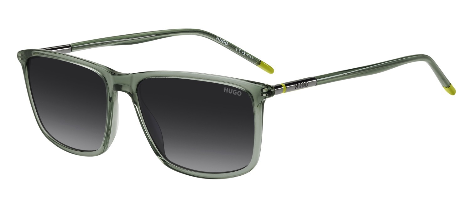 Sunglasses Hugo Hg 1374/S 208305 1ED 9O color green shape rectangle lenses dark grey shaded