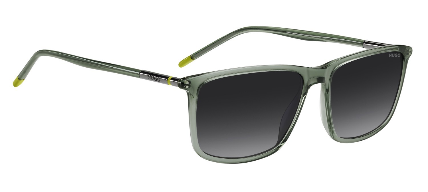 Sunglasses Hugo Hg 1374/S 208305 1ED 9O color green shape rectangle lenses dark grey shaded