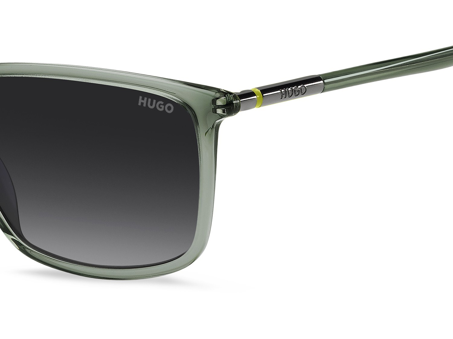Sunglasses Hugo Hg 1374/S 208305 1ED 9O color green shape rectangle lenses dark grey shaded
