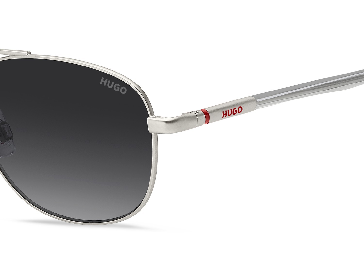 Sunglasses Hugo Hg 1375/S 208306 CTL 9O color matte palladium shape navigator lenses dark grey shaded
