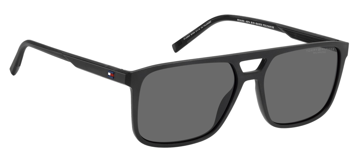 Occhiali da sole Tommy Hilfiger Th 2280/S 208308 807 M9 colore black forma quadrato lenti grey polarized