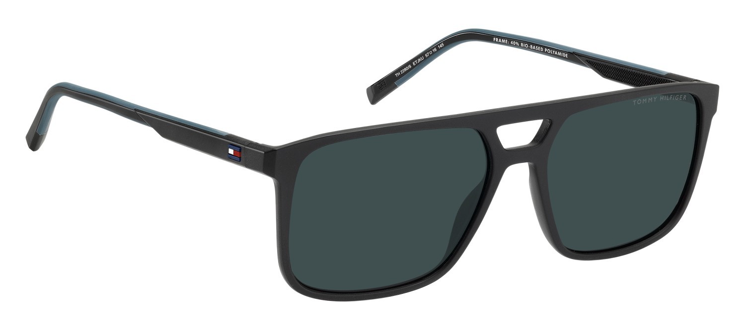 Sunglasses Tommy Hilfiger Th 2280/S 208308 ETJ KU color black teal shape square lenses blue