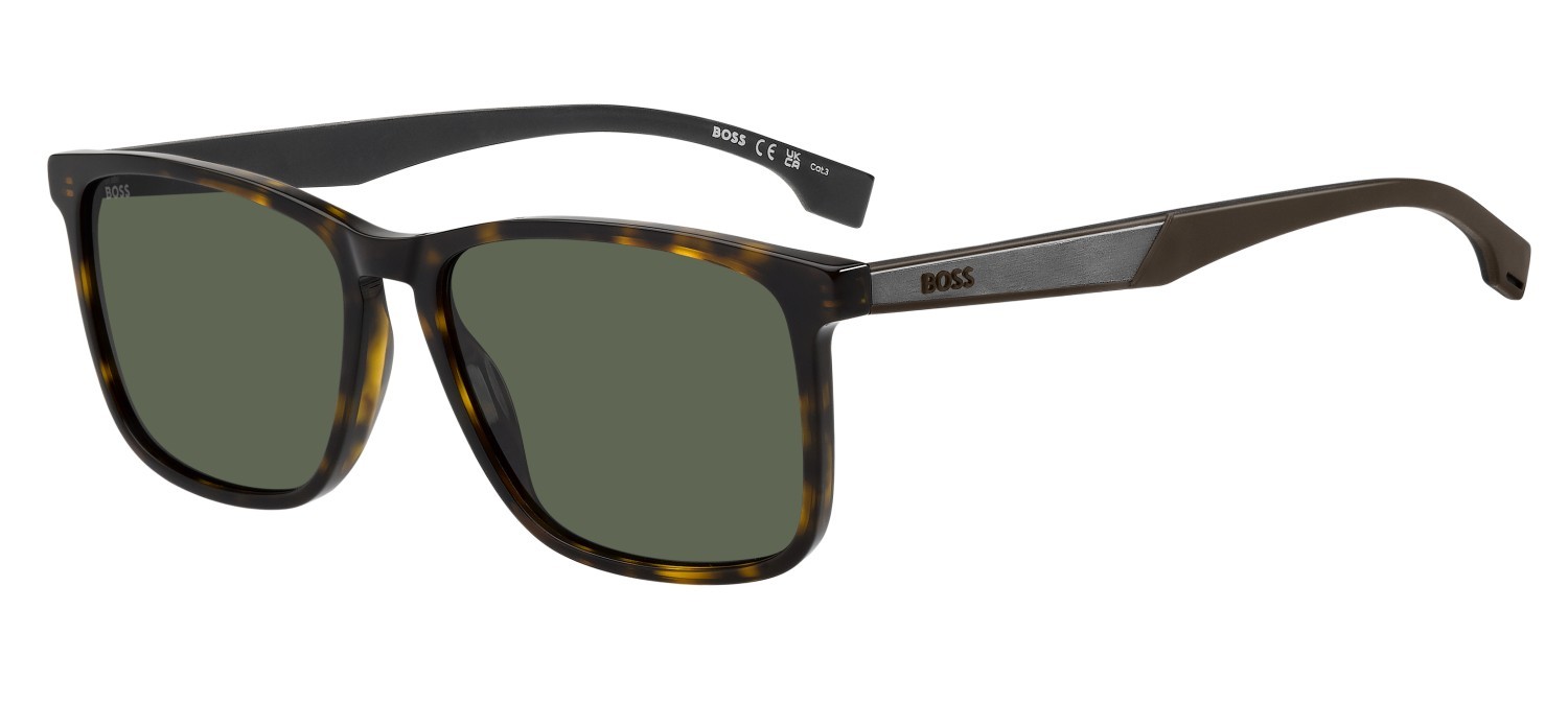 Sunglasses Hugo Boss 1825/S 208309 086 QT color havana shape rectangle lenses green