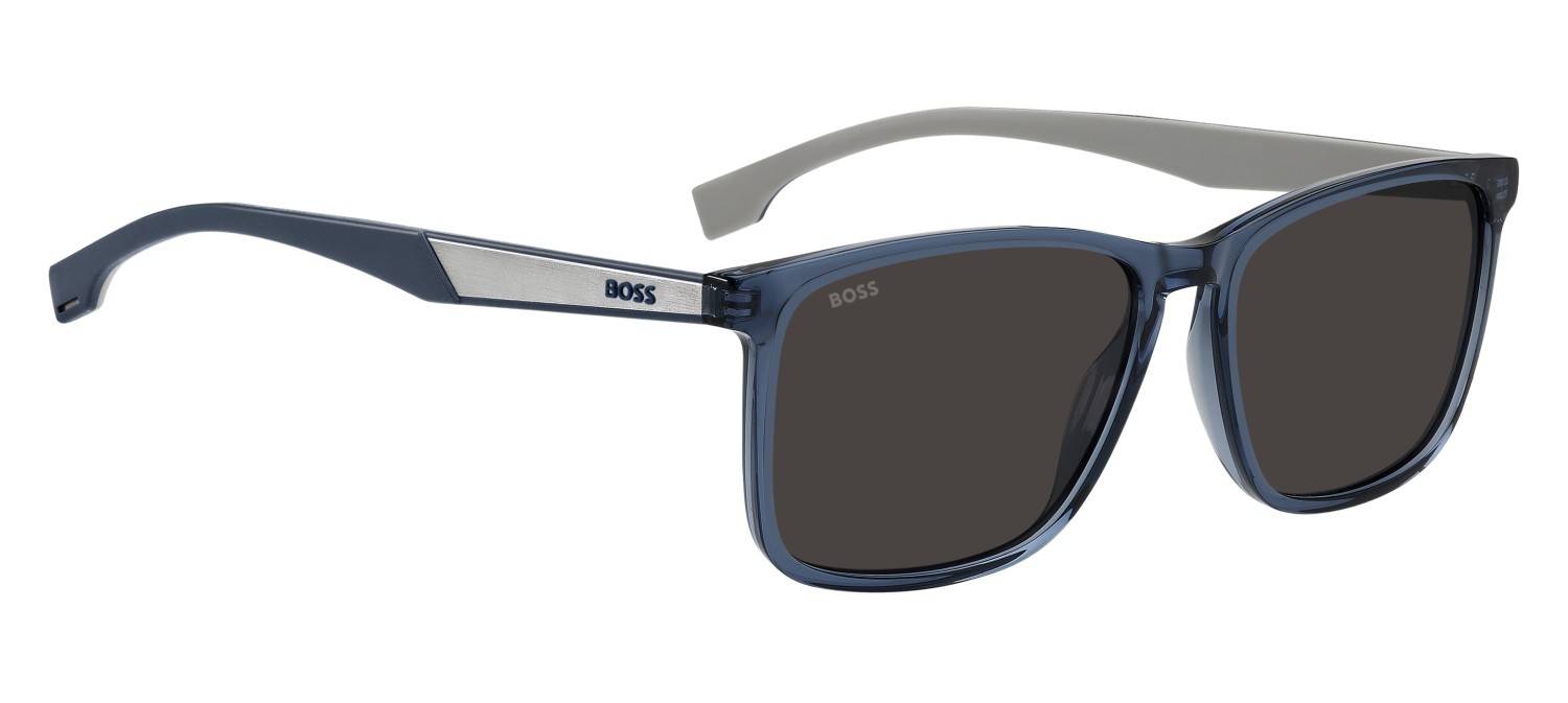Occhiali da sole Hugo Boss 1825/S 208309 PJP IR colore blue forma rettangolare lenti grey