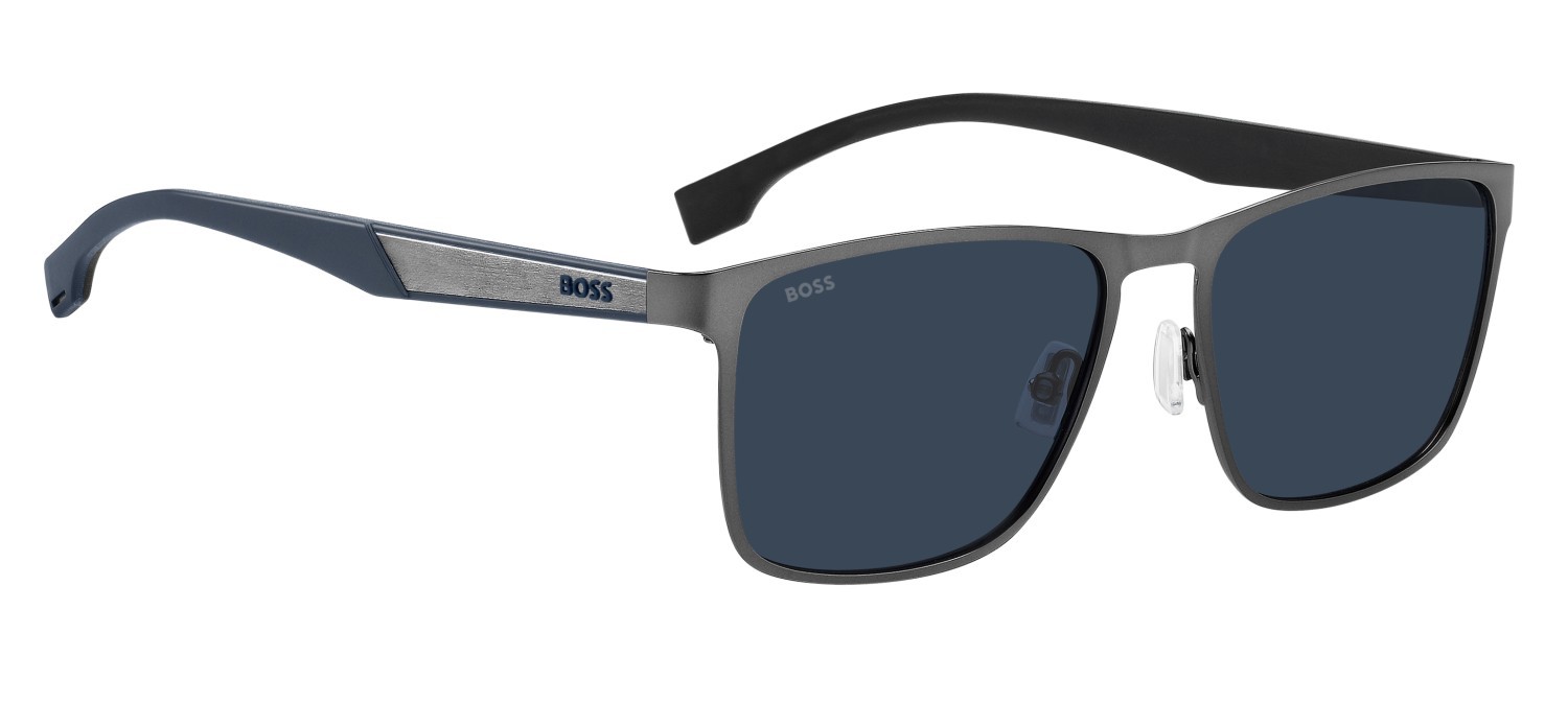 Occhiali da sole Hugo Boss 1826/S 208310 R80 KU colore matte dark ruthenium forma quadrato lenti blue