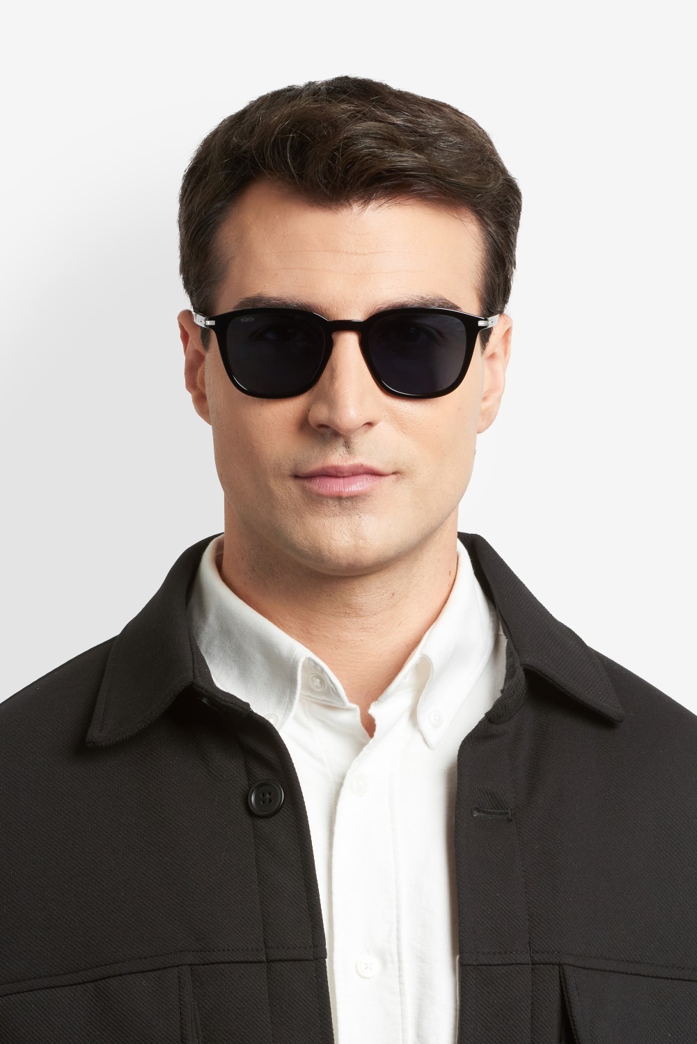 Occhiali da sole Hugo Boss 1845/S 208314 807 KU colore black forma rotondo lenti blue