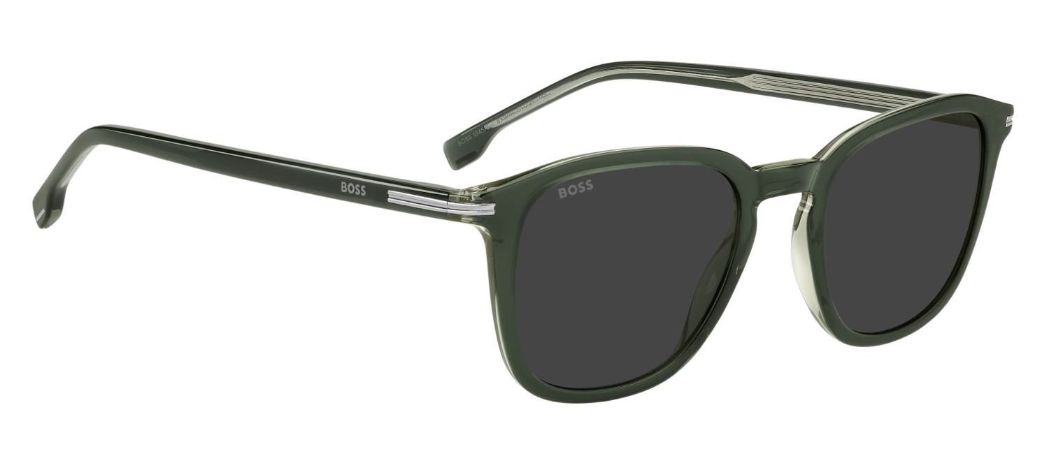 Occhiali da sole Hugo Boss 1845/S 208314 8YW IR colore green grey forma rotondo lenti grey