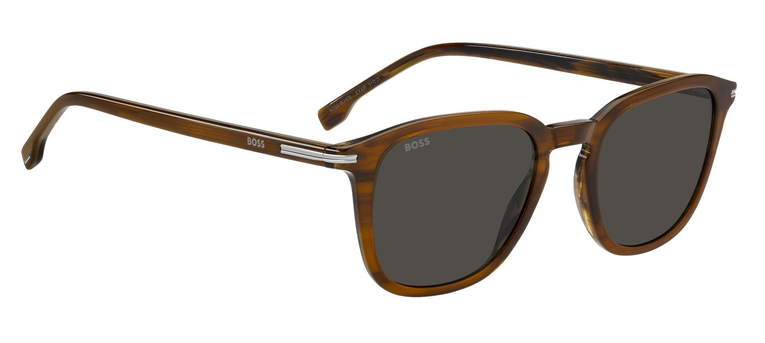 Occhiali da sole Hugo Boss 1845/S 208314 EX4 IR colore brown horn forma rotondo lenti grey
