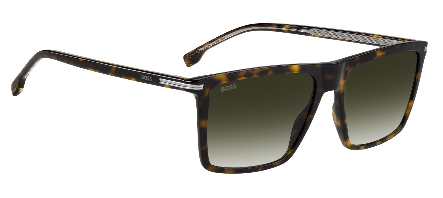 Occhiali da sole Hugo Boss 1844/S 208315 086 9K colore havana forma quadrato lenti green shaded