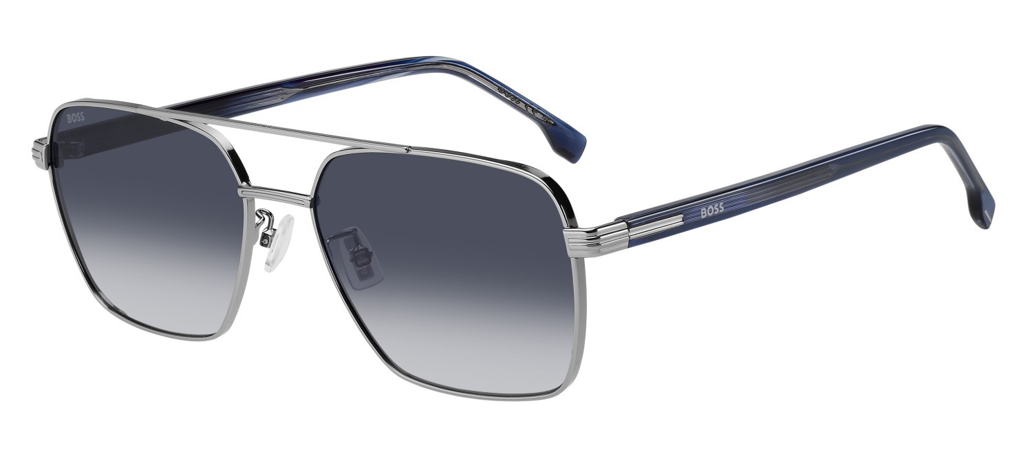 Occhiali da sole Hugo Boss 1846/G 208316 6LB 08 colore ruthenium forma rettangolare lenti dk blue shaded
