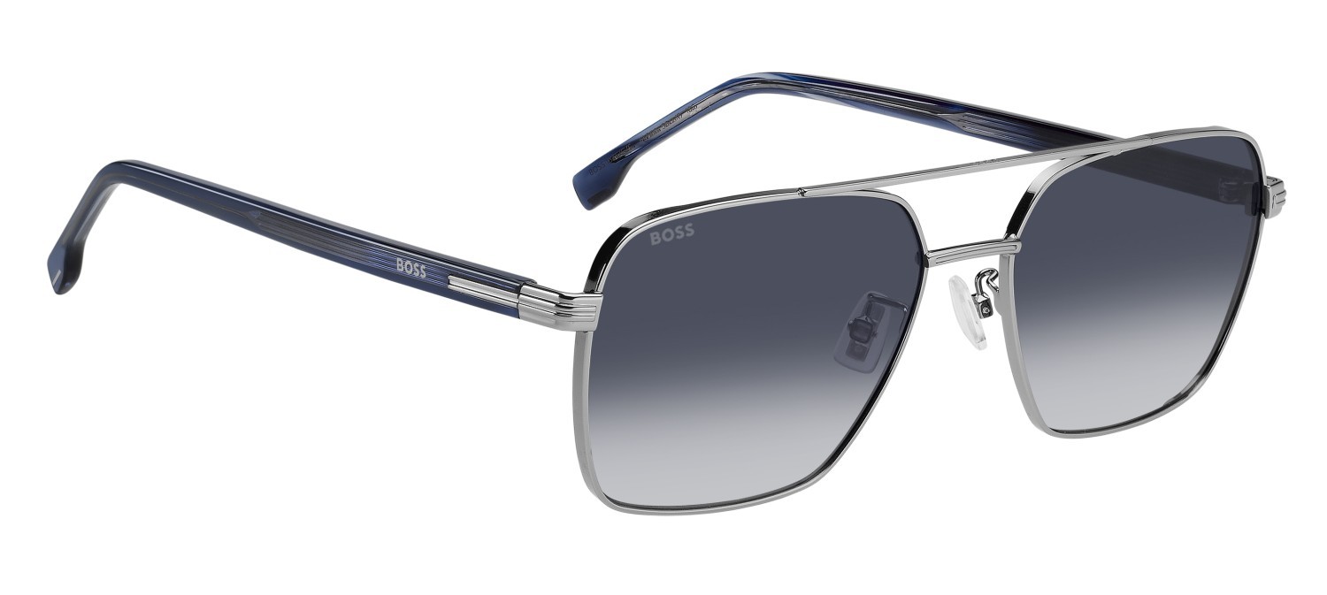 Occhiali da sole Hugo Boss 1846/G 208316 6LB 08 colore ruthenium forma rettangolare lenti dk blue shaded