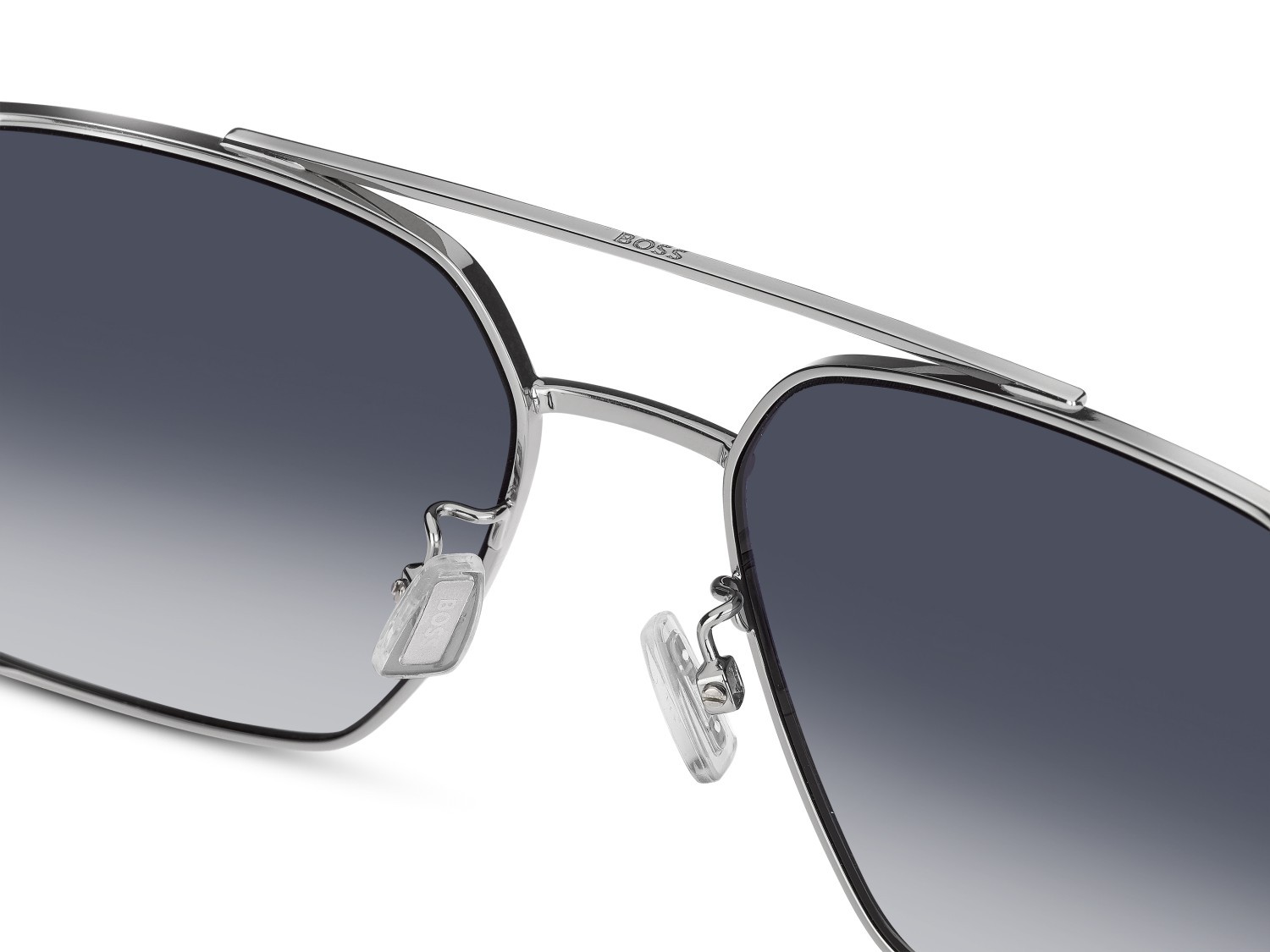 Occhiali da sole Hugo Boss 1846/G 208316 6LB 08 colore ruthenium forma rettangolare lenti dk blue shaded