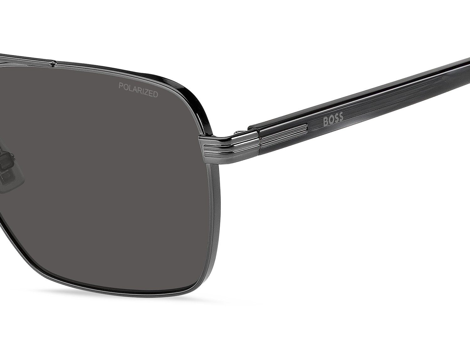 Occhiali da sole Hugo Boss 1846/G 208316 V81 M9 colore dark ruthenium black forma rettangolare lenti grey polarized