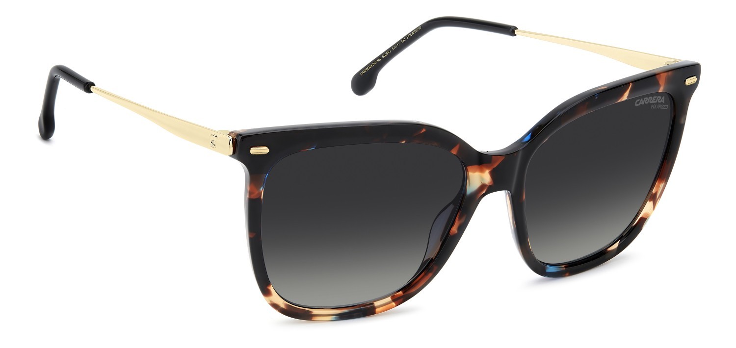 Sonnenbrillen Carrera 3071/S 208317 6UZ WJ farbe teal havana gold form rechteckig gläser grey shaded polarized