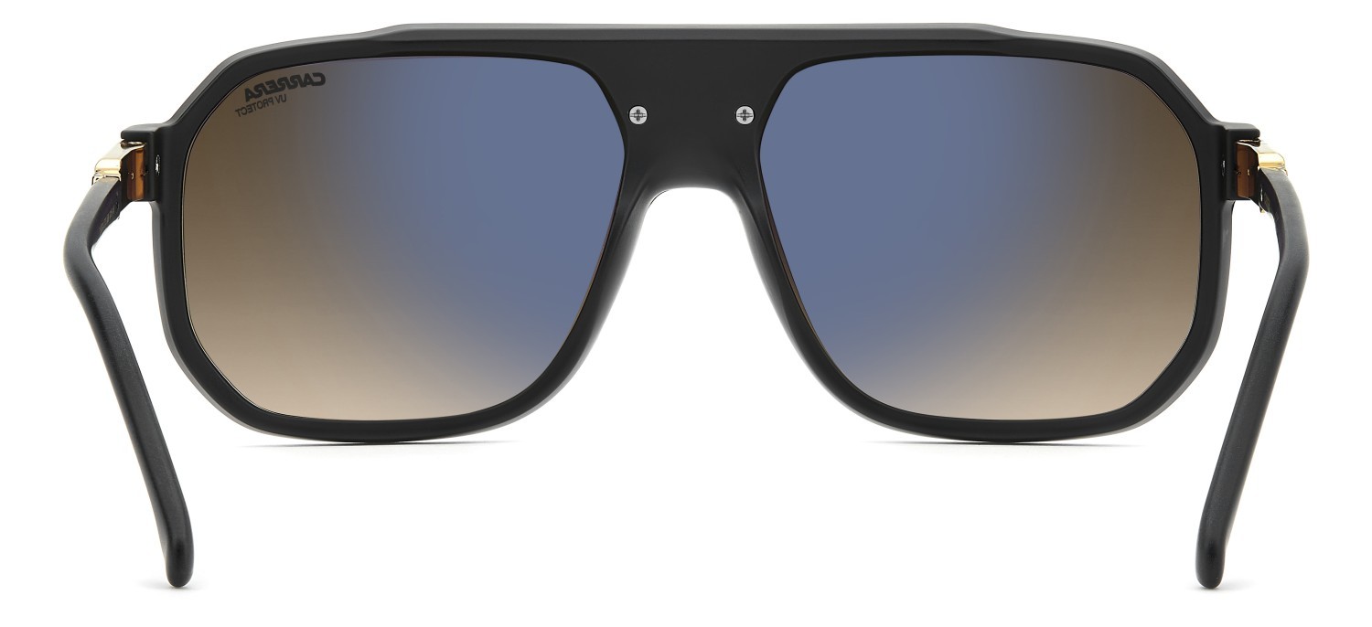 Occhiali da sole Carrera 1077/S 208325 I46 86 colore matte black gold forma rettangolare lenti black brown green antireflex