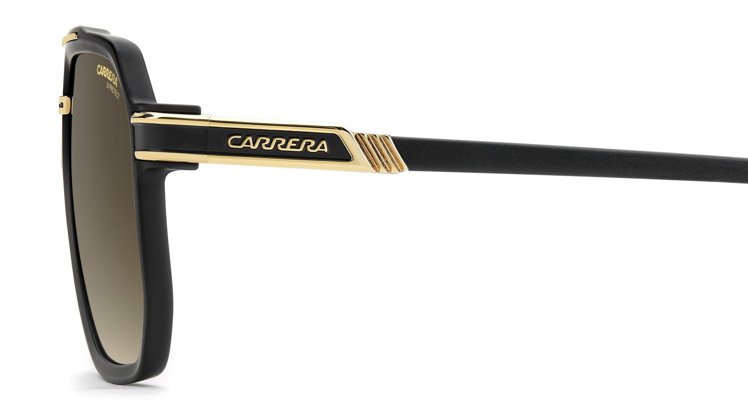 Occhiali da sole Carrera 1077/S 208325 I46 86 colore matte black gold forma rettangolare lenti black brown green antireflex