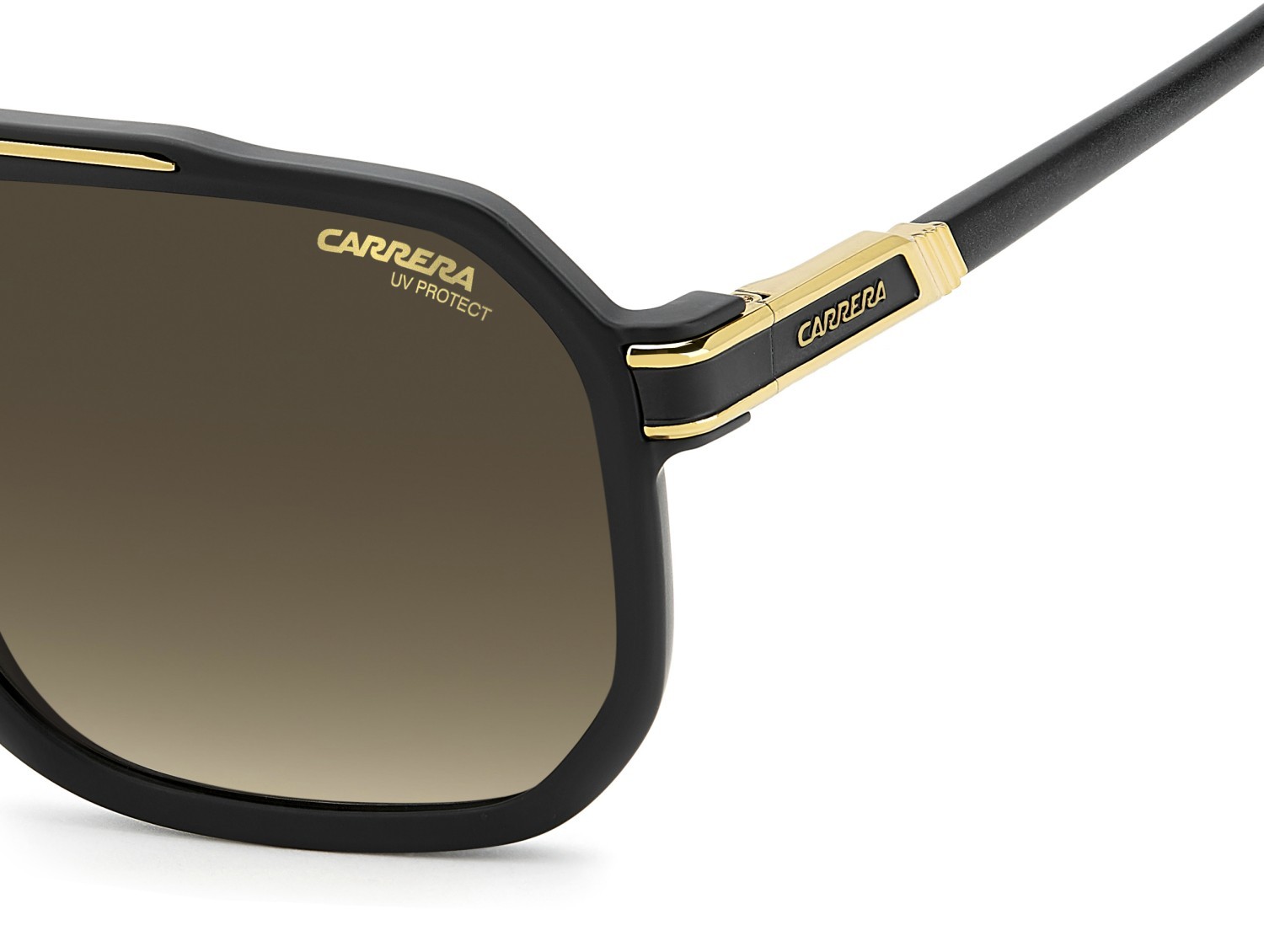 Occhiali da sole Carrera 1077/S 208325 I46 86 colore matte black gold forma rettangolare lenti black brown green antireflex