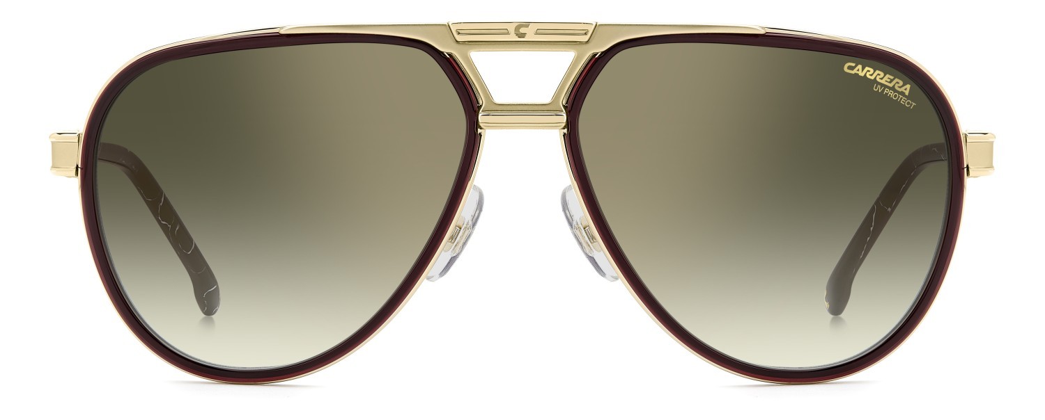 Sonnenbrillen Carrera 1076/S 208326 OIT D6 farbe black red form aviator gläser green shaded gold mirror antirefex