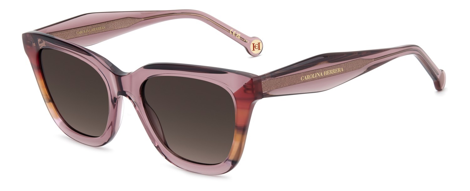 Occhiali da sole Carolina Herrera Her 0340/S 208327 35J HA colore pink forma cat eye lenti brown shaded
