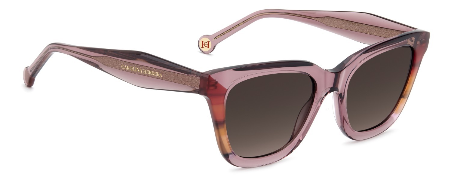 Occhiali da sole Carolina Herrera Her 0340/S 208327 35J HA colore pink forma cat eye lenti brown shaded