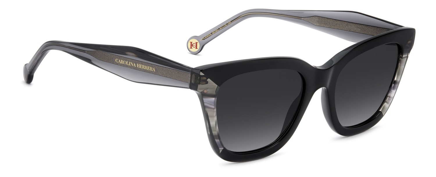 Occhiali da sole Carolina Herrera Her 0340/S 208327 807 9O colore black forma cat eye lenti dark grey shaded