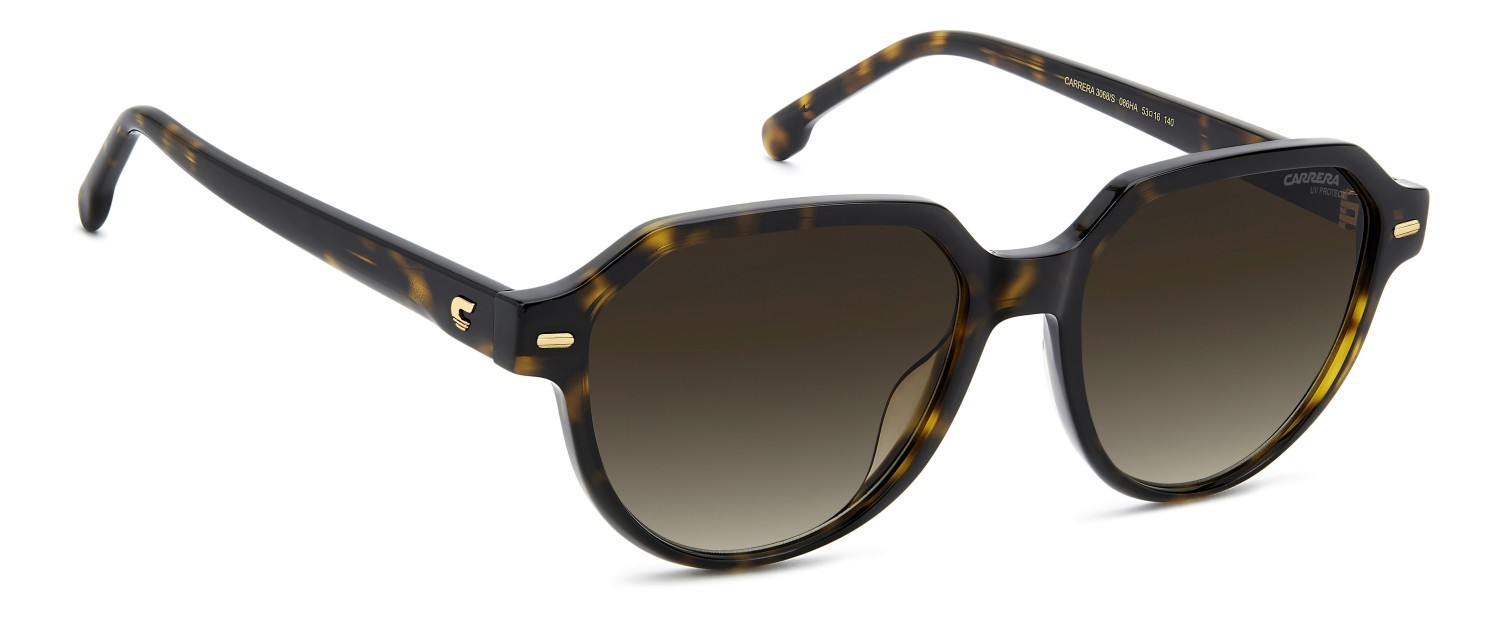Sunglasses Carrera 3068/S 208328 086 HA color havana shape round lenses brown shaded