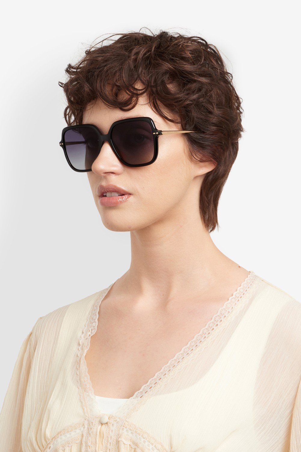 Sunglasses Isabel Marant Im 0229/S 208330 2M2 9O color black gold shape square lenses dark grey shaded