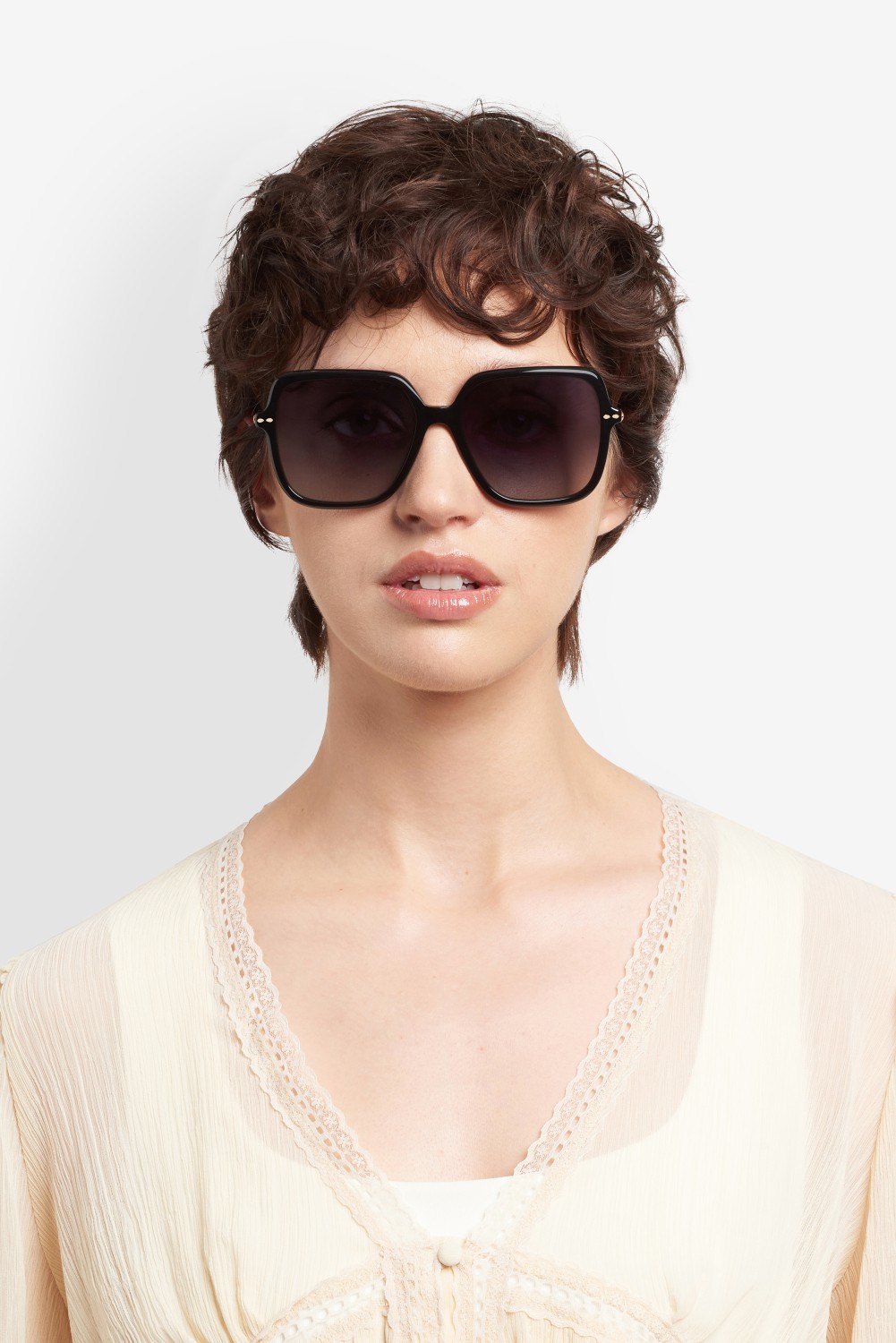 Sunglasses Isabel Marant Im 0229/S 208330 2M2 9O color black gold shape square lenses dark grey shaded
