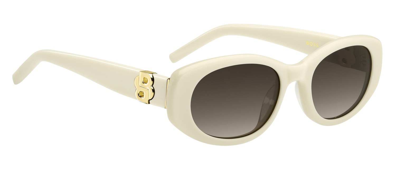 Occhiali da sole Hugo Boss 1859/G 208338 SZJ HA colore ivory forma ovale lenti brown shaded