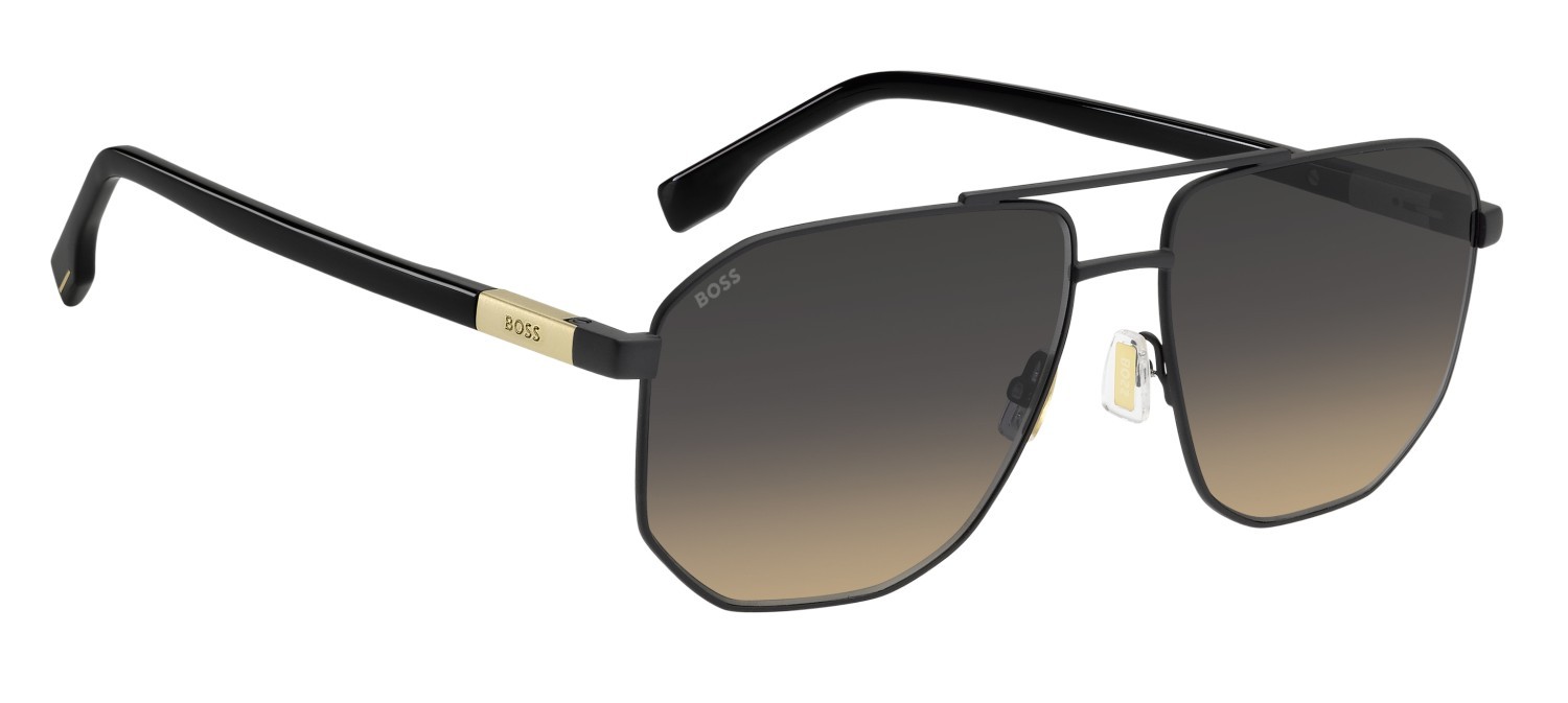 Sunglasses Hugo Boss 1832/S 208339 003 PR color matte black shape square lenses grey brown doubleshade