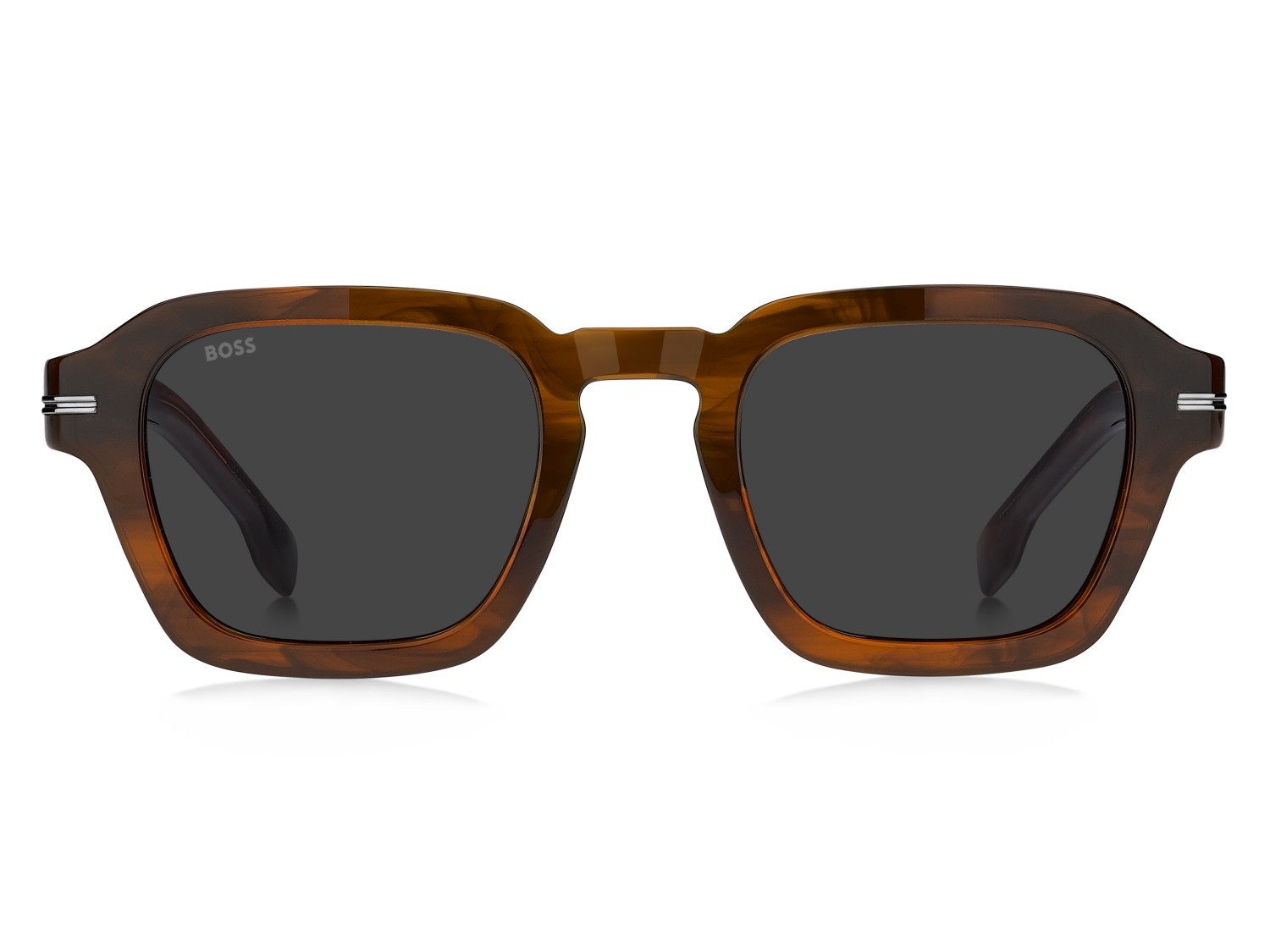 Occhiali da sole Hugo Boss 1853/S 208341 EX4 IR colore brown horn forma rotondo lenti grey