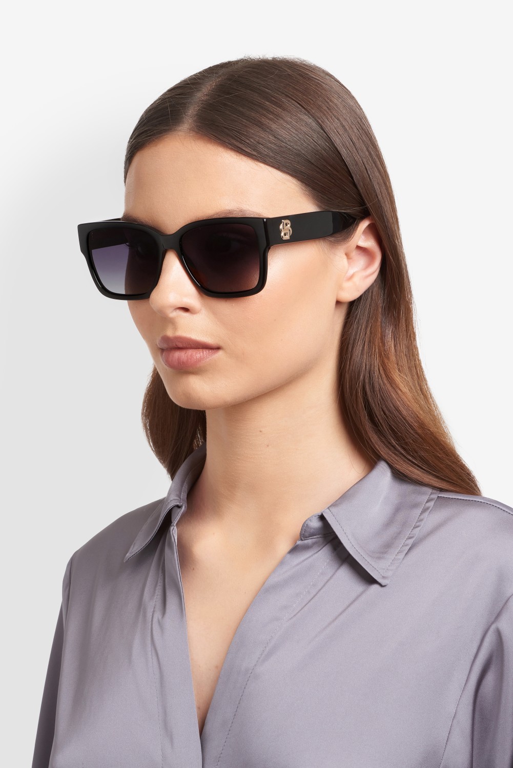 Occhiali da sole Hugo Boss 1860/S 208342 807 9O colore black forma quadrato lenti dark grey shaded