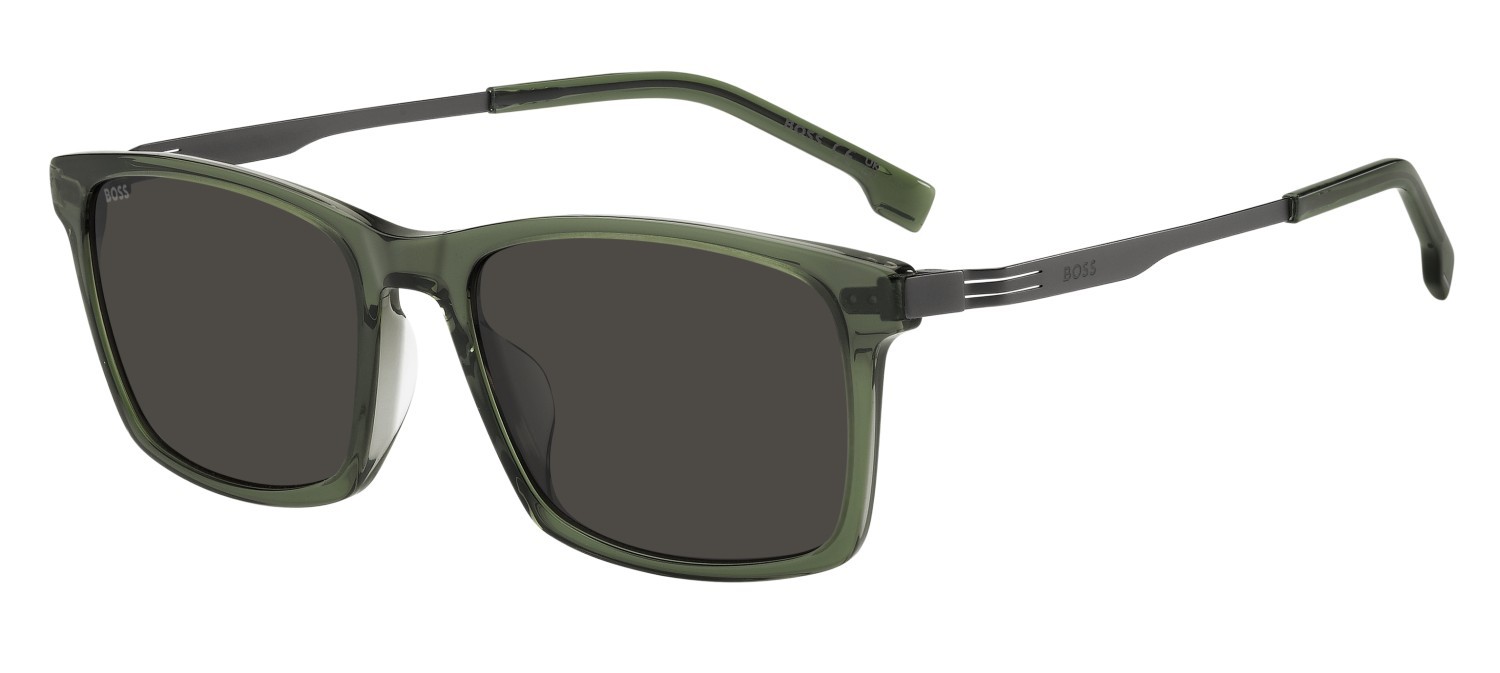 Occhiali da sole Hugo Boss 1836/G 208343 8YW IR colore green grey forma rettangolare lenti grey