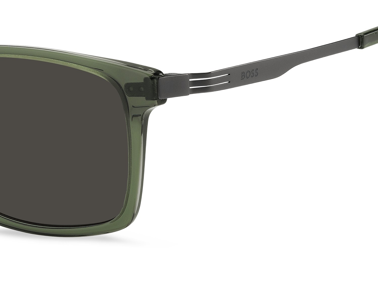 Occhiali da sole Hugo Boss 1836/G 208343 8YW IR colore green grey forma rettangolare lenti grey