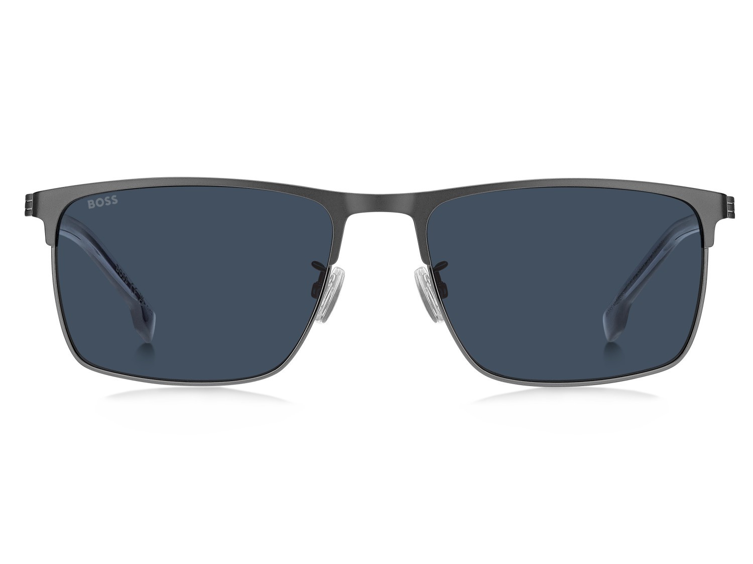 Occhiali da sole Hugo Boss 1837/G 208344 R80 KU colore matte dark ruthenium forma rettangolare lenti blue