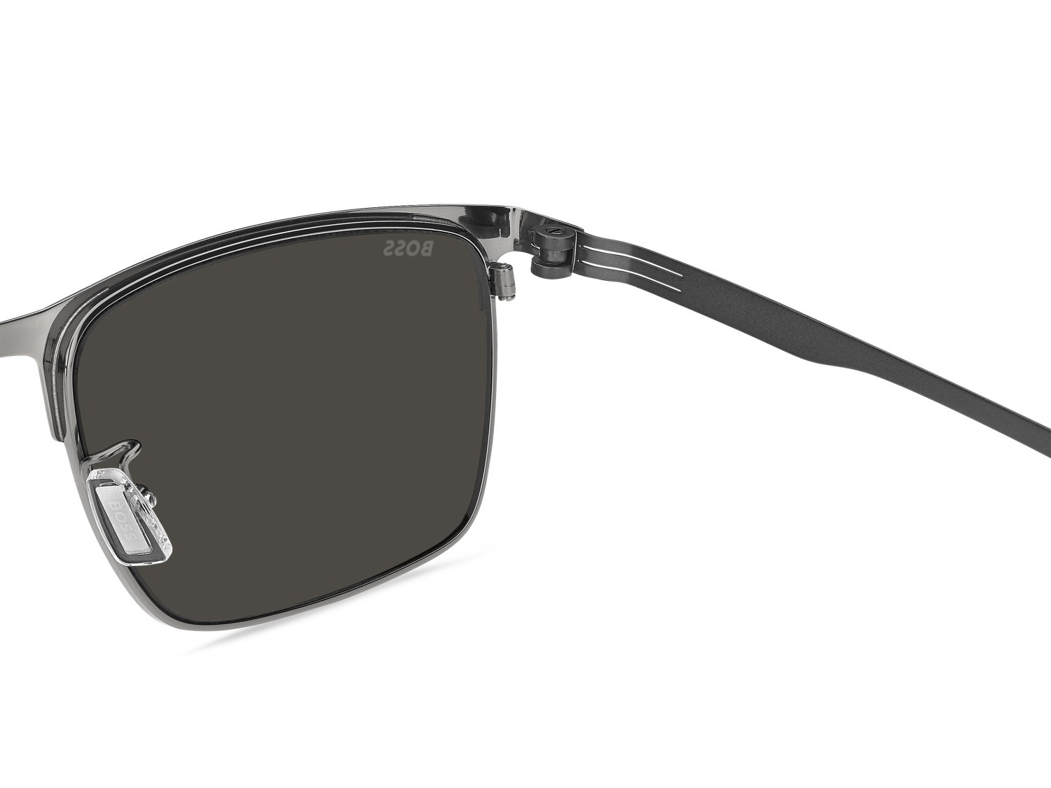 Occhiali da sole Hugo Boss 1837/G 208344 SVK IR colore matte ruthenium black forma rettangolare lenti grey