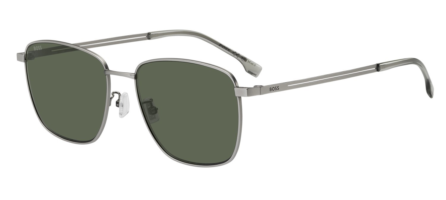 Sunglasses Hugo Boss 1870/F 208345 R81 QT color matte ruthenium shape rectangle lenses green