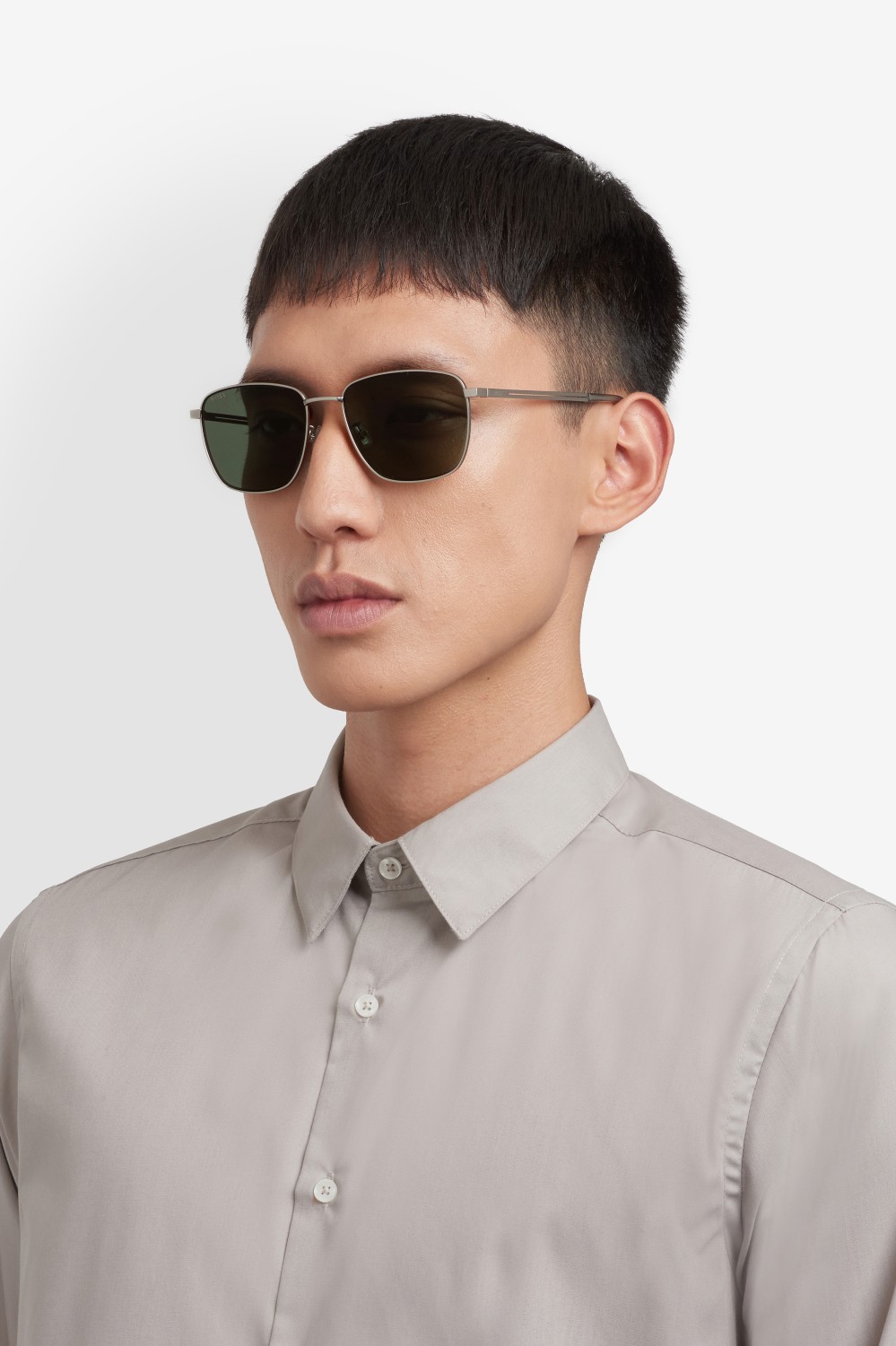 Sunglasses Hugo Boss 1870/F 208345 R81 QT color matte ruthenium shape rectangle lenses green