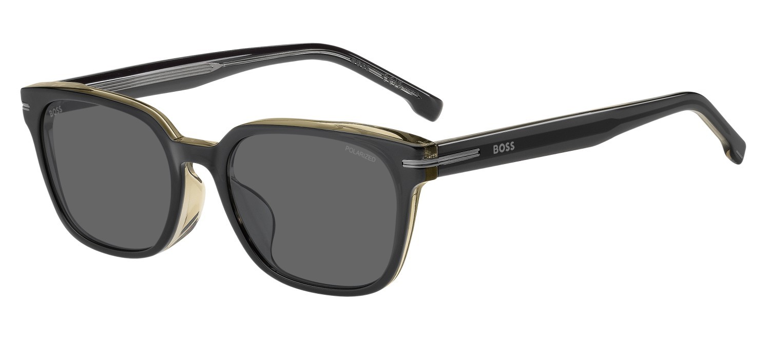 Occhiali da sole Hugo Boss 1869/F 208346 YQL M9 colore grey beige forma rettangolare lenti grey polarized