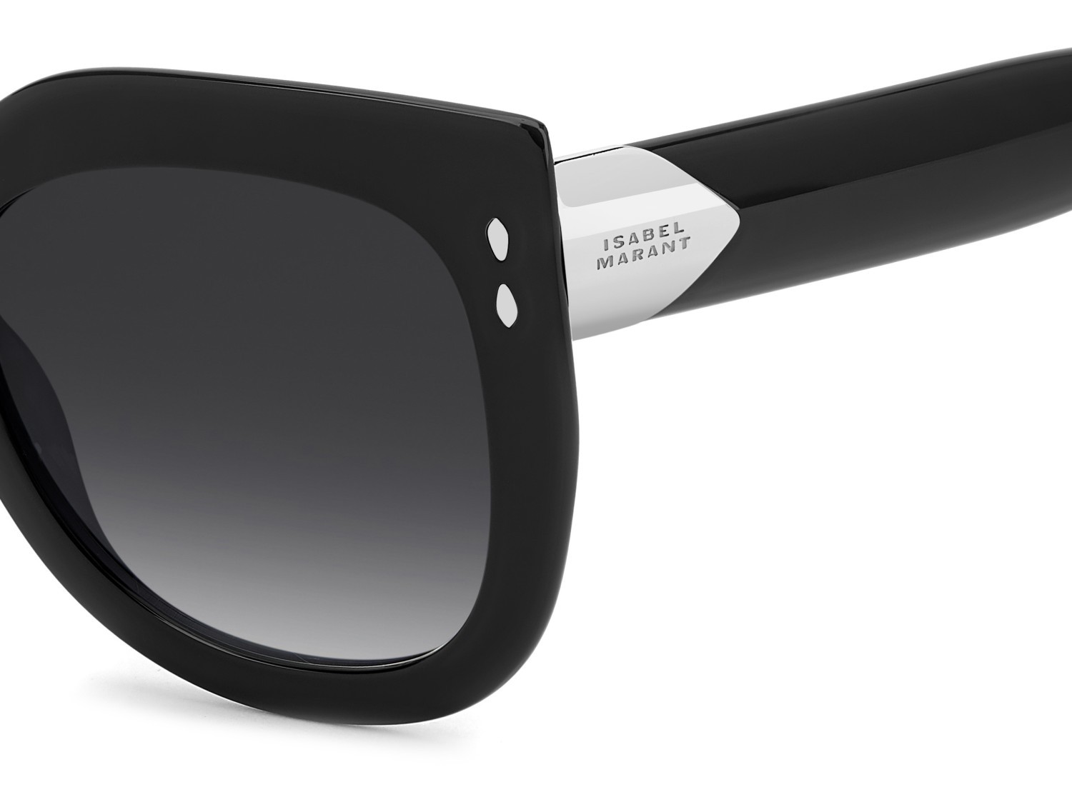 Sunglasses Isabel Marant Im 0227/S 208347 BSC 9O color black silver shape cat eye lenses dark grey shaded
