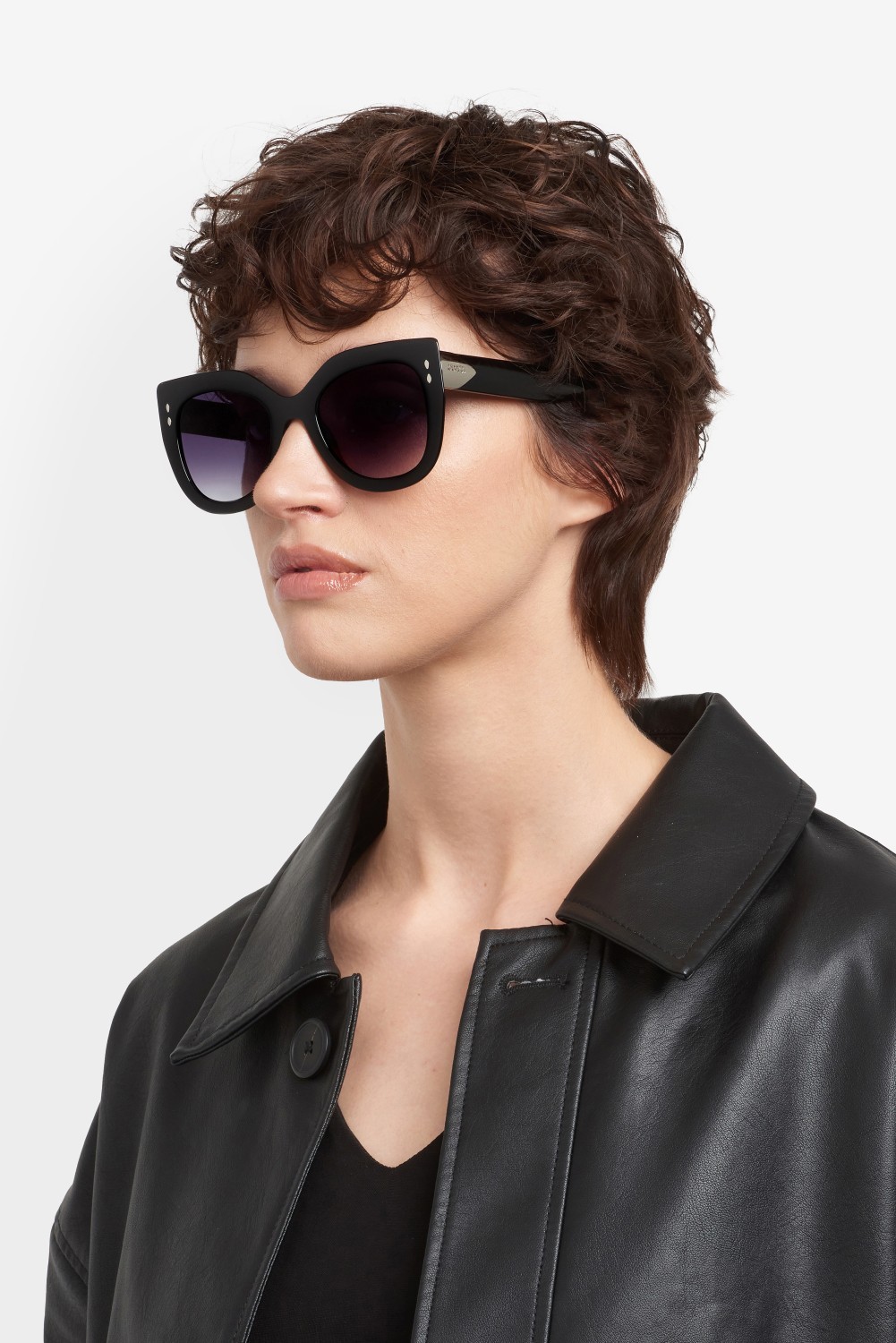 Sunglasses Isabel Marant Im 0227/S 208347 BSC 9O color black silver shape cat eye lenses dark grey shaded